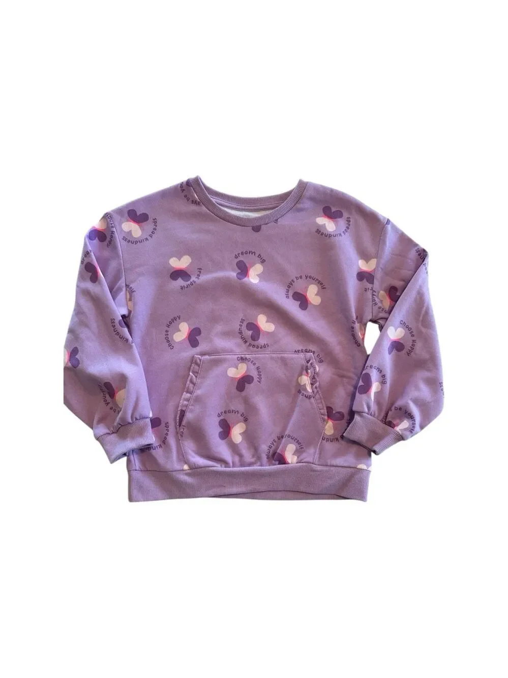 Garanimals Girls 7 Sweatshirt Purple Hippie Dream Big Butterfly Long Sleeve NWT